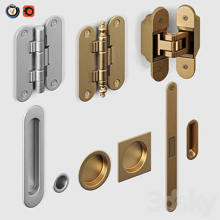 Door fittings Volkhovets from AGB and Simonswerk 3DS Max Model
