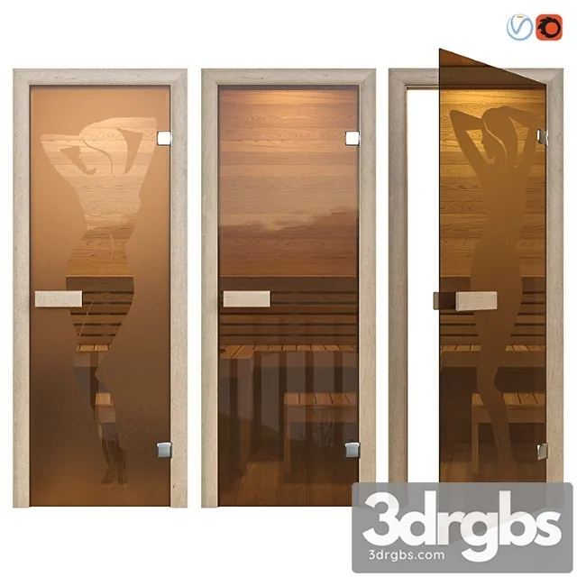 Door glass for a sauna of sauna wood 3dsmax Download