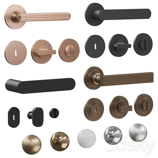 Door handles DND Zeppelin Luce Pure Lucrezia 3dsMax Model