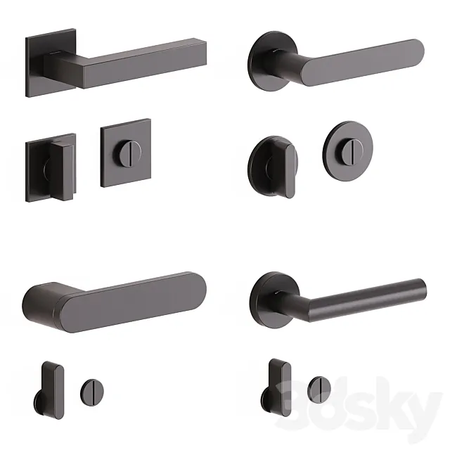 Door handles Olivari set 1 3ds Max