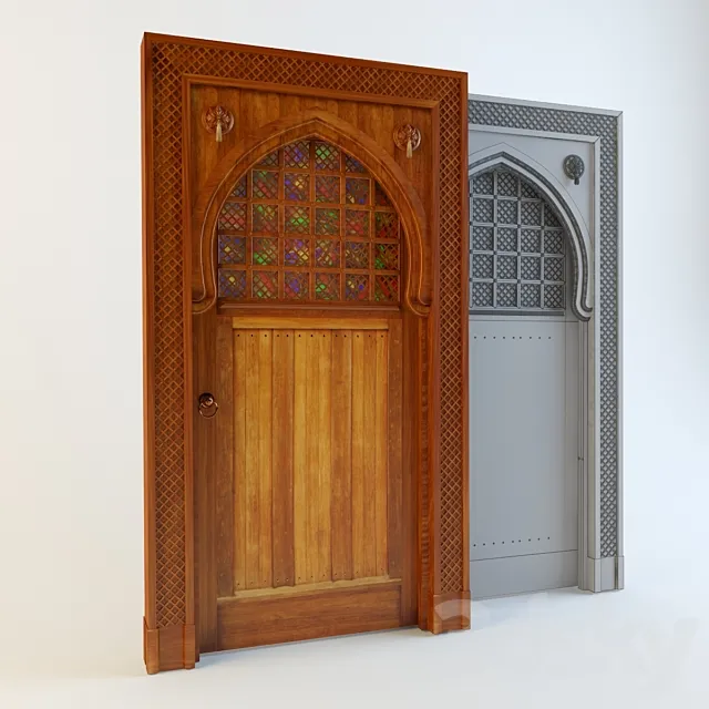 Door in Oriental style 3ds Max