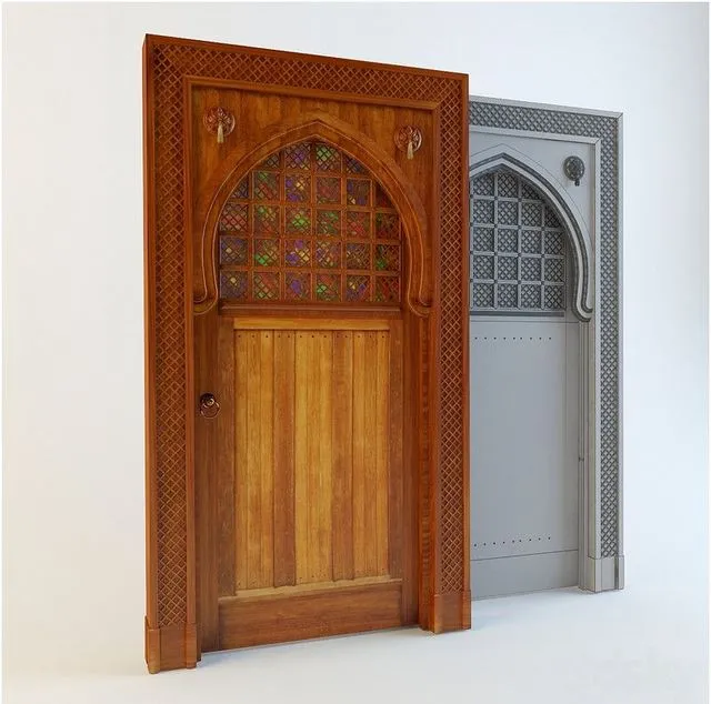 Door in Oriental style 3dsMax Model