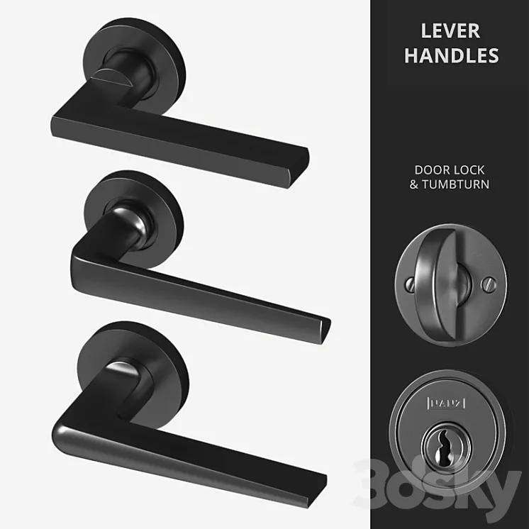 Door Lever Handles Nanz N ° 2065 2085 2079 3DS Max