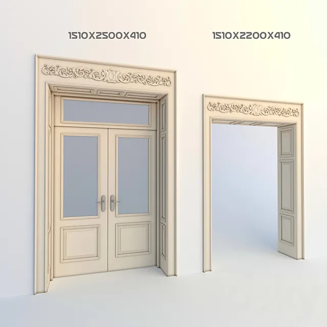 Door + portal with classic custom thread 3DSMax File