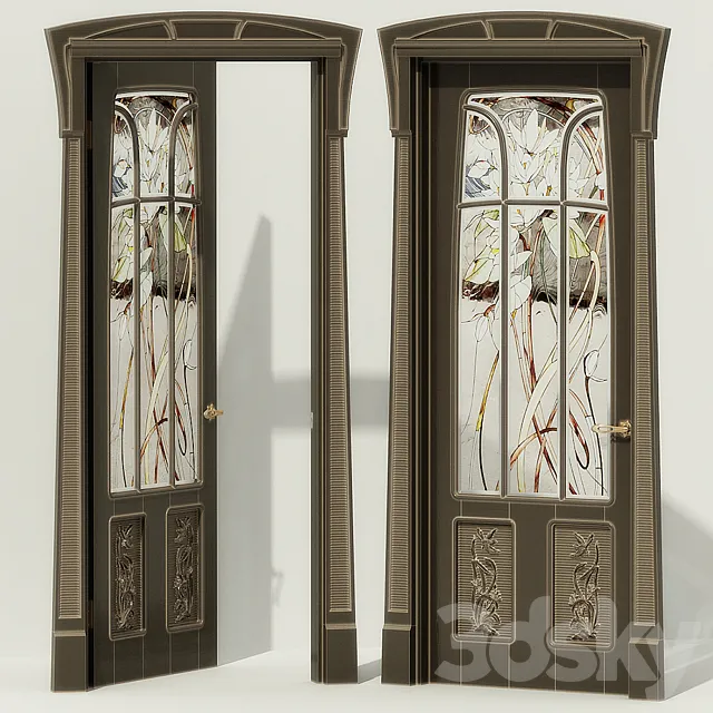 Door stained glass. Art Nouveau 3DSMax File