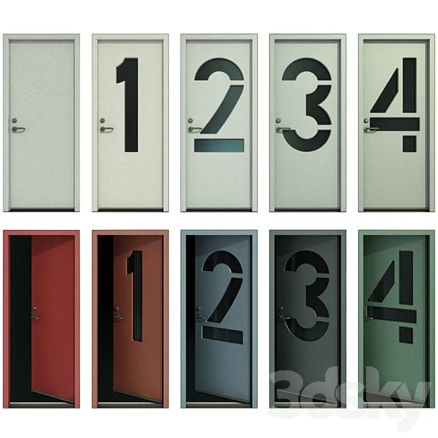 Door with numbers (Part I) 3ds Max