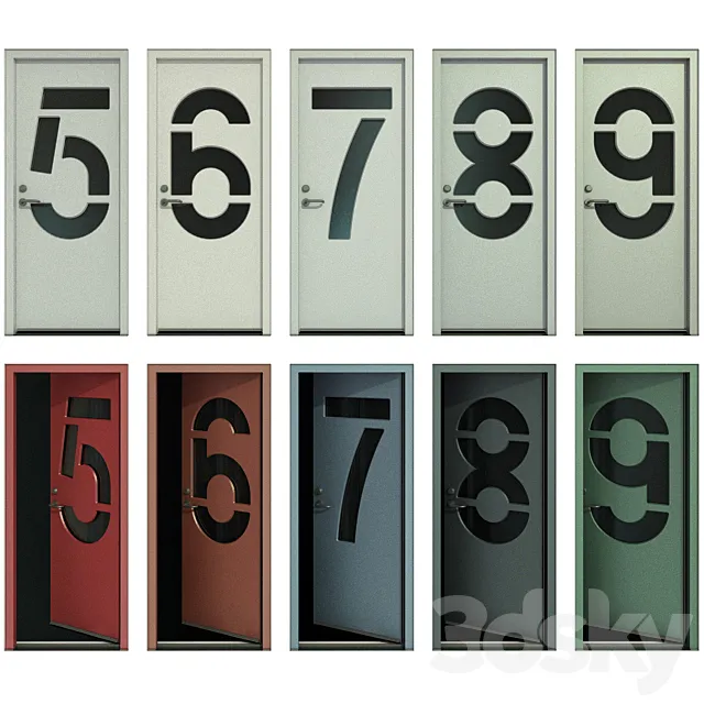 Door with numbers (Part II) 3ds Max