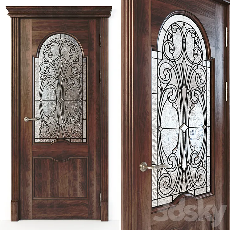 Door with stained glass 02 3DS Max