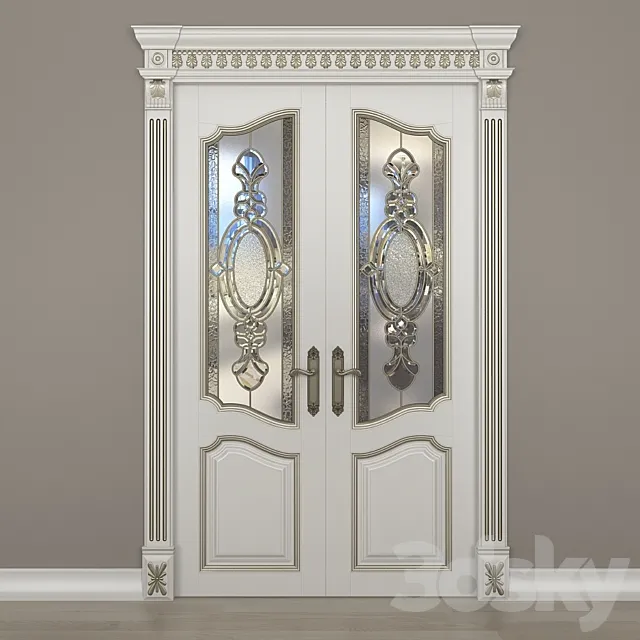 Door with stained glass 3DSMax File