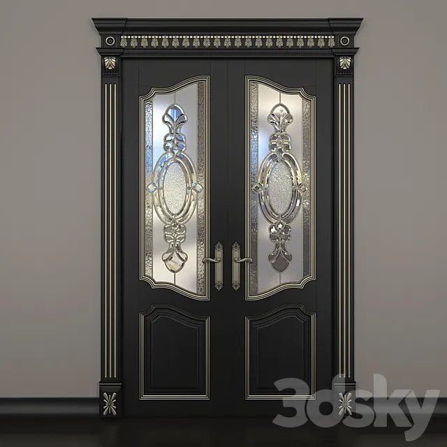 Door with stained glass 3DSMax File