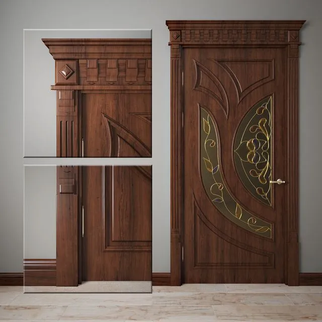 Door wood glass classic 3dsMax Model
