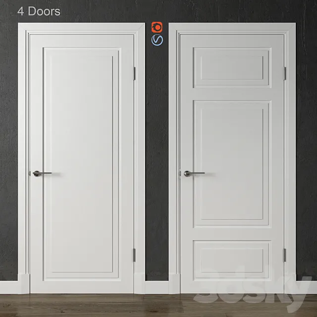 Doors Academy NewYork 4 doors 3DSMax File