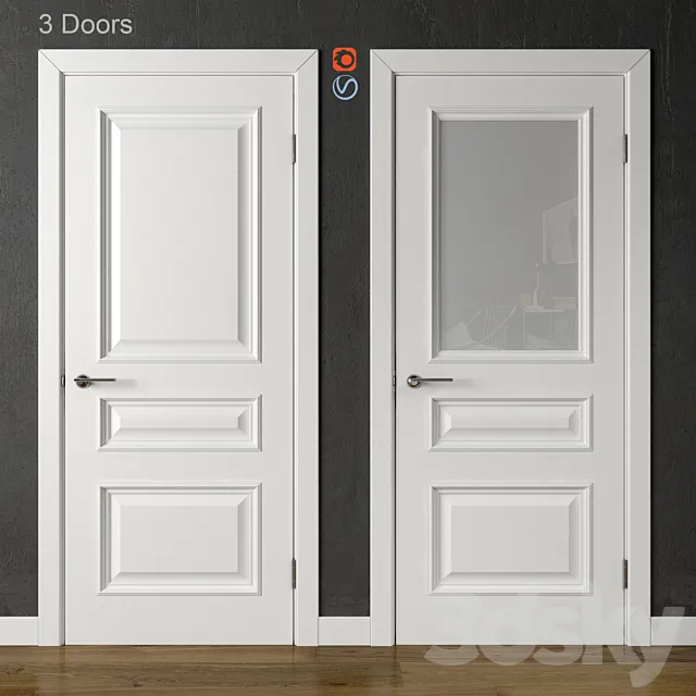 Doors Academy Piemonte White (part 3) 3ds Max