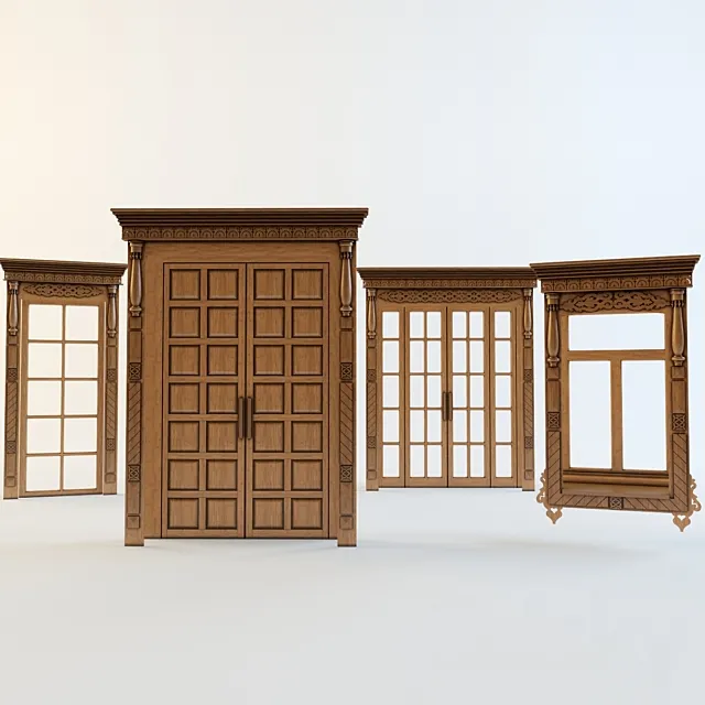 Doors and Windows with carved aprons 3DSMax File