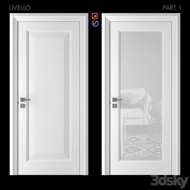 Doors of Academy LIVELLO part 1 3dsMax Model