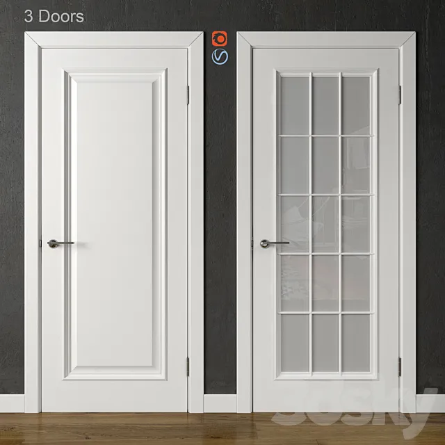 Doors of Academy Piemonte White (part 1) 3ds Max