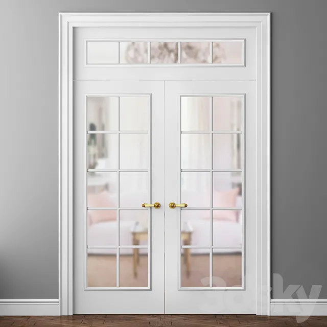 Doors Volkhovets Paris 8101 and 8102 double doors 3ds Max