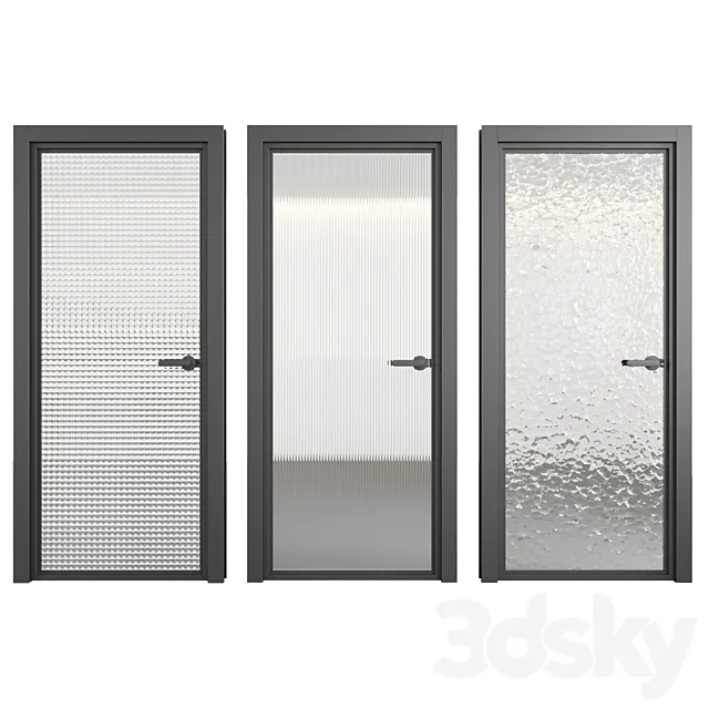 Doors with embossed glass 3ds Max