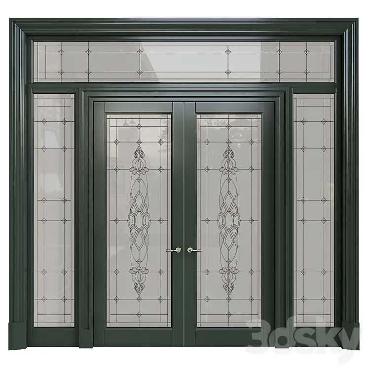 Doors with stained glass 3DS Max