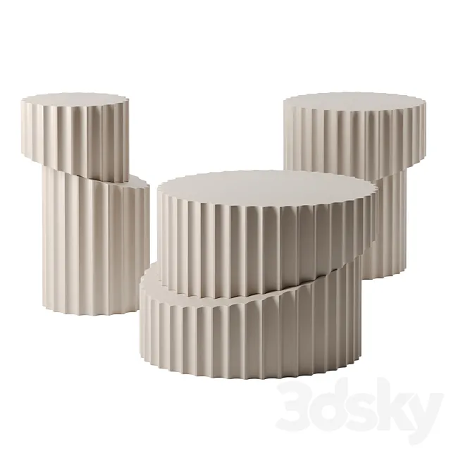 DORIC coffee tables by Roche Bobois 3DS Max Model