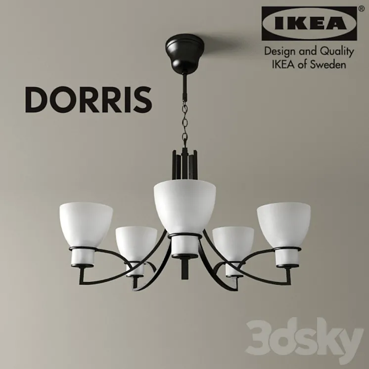 Dorris IKEA \/ Suspension with 5 shades 3DS Max