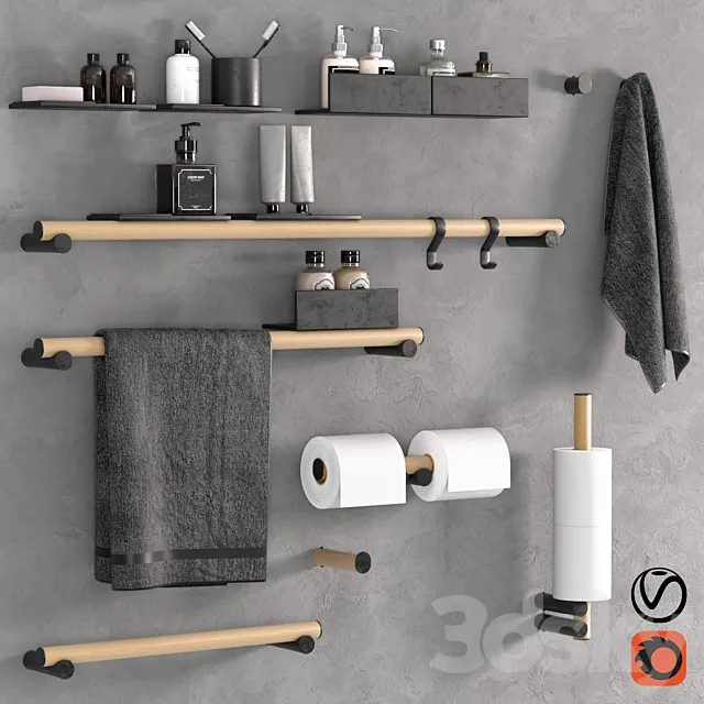 Dot Line bathroom accessories by Agape 3DS Max Model