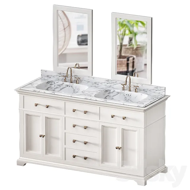 Double Bathroom Vanity Set See More by Azzuri 3DS Max Model