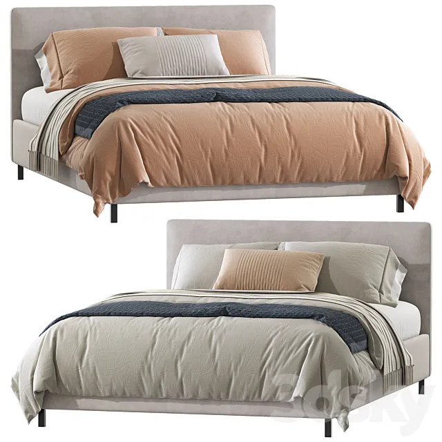 Double bed 120 3DS Max Model