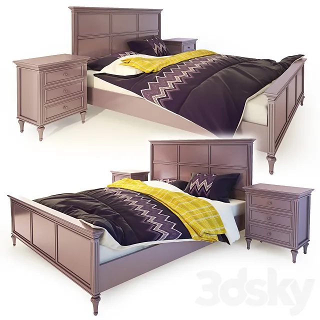 Double bed purple Riverdi. The werby 3ds Max