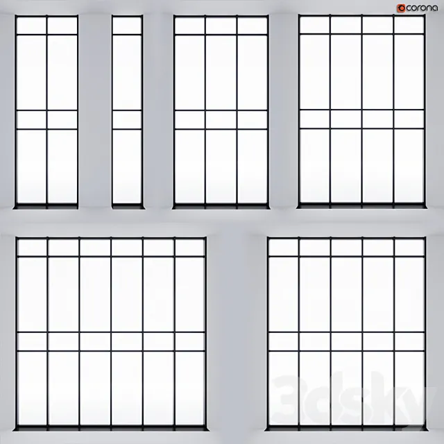 Double-glazed panoramic glazing 3DS Max Model