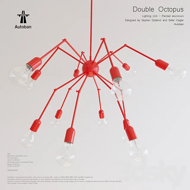 Double Octopus Autoban Lamp 3ds Max