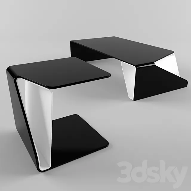 Double-skin coffee table 3DS Max Model