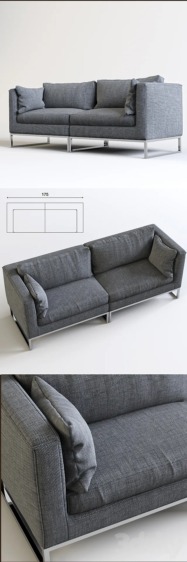 Double sofa 3DS Max Model