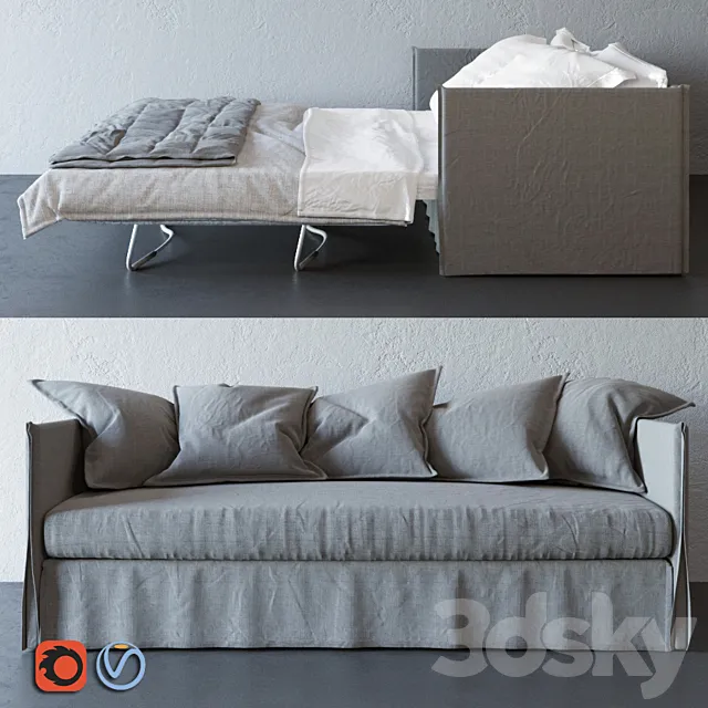 Double sofa Fox 2 Meridiani 3ds Max