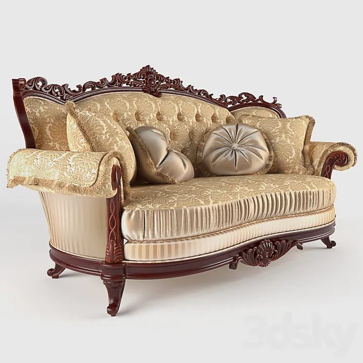 Double sofa Milord Gold 3DS Max