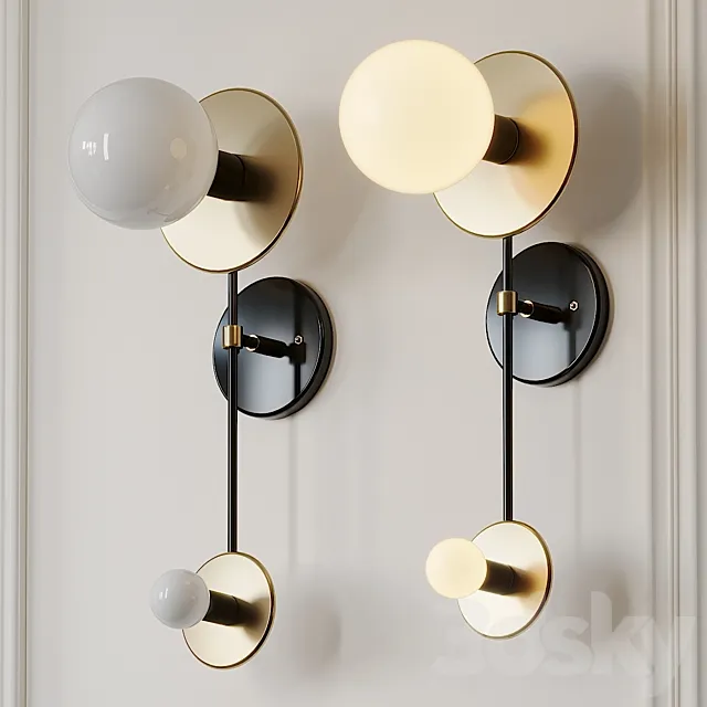 Double Wall Brass Sconce by ETSY 3DSMax File