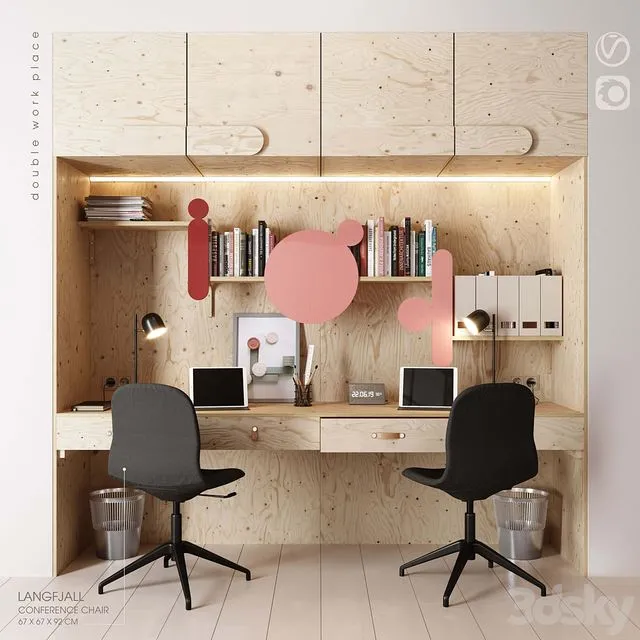 Double_WORK_PLACE 3dsMax Model