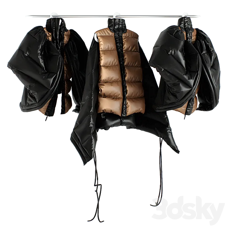 Down jacket on a hanger Moncler Elina 3DS Max Model