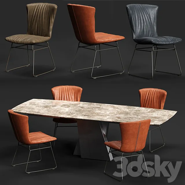 DRAENERT DEXTER Chair and ADLER Table 3ds Max