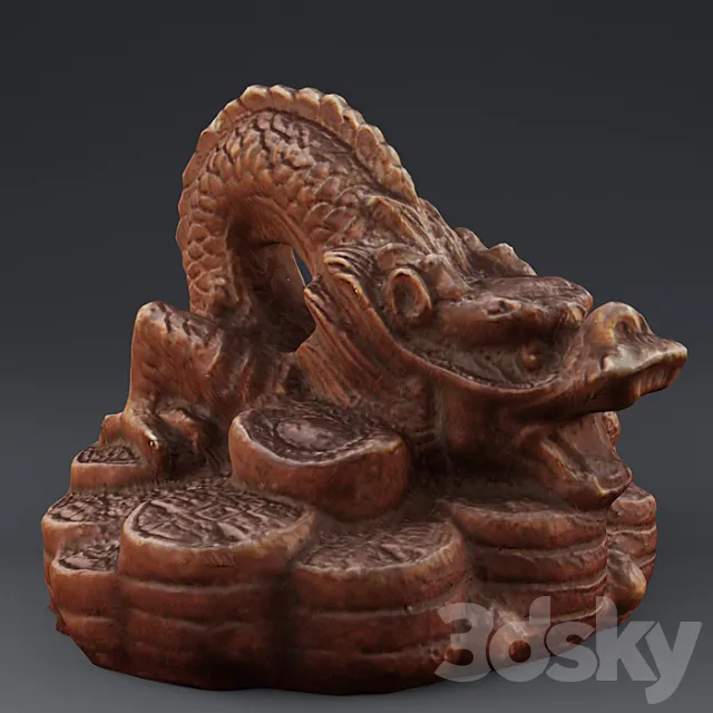 Dragon. Terracotta statuette. 3ds Max