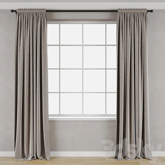 Drawstring curtain 3ds Max
