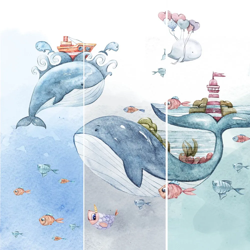 Dress-wall – Wallpaper Meeting with whales 3ds Max