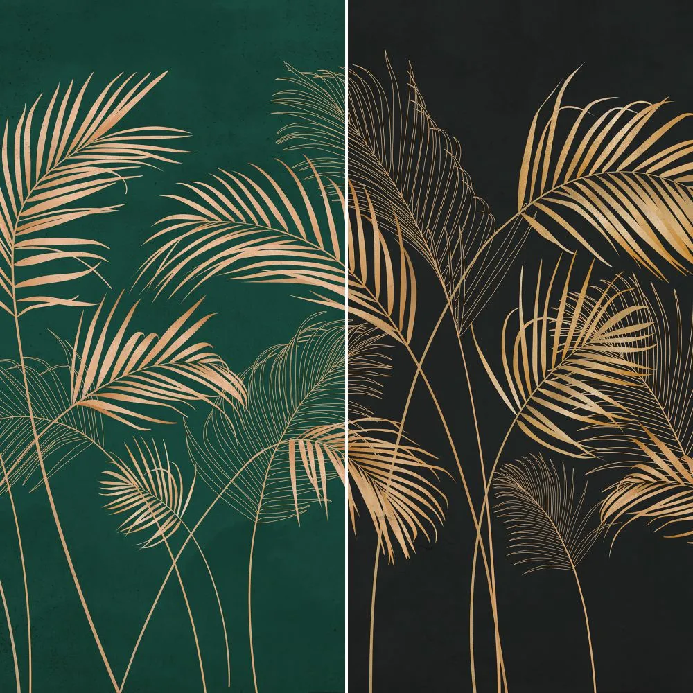 Dress-wall – Wallpaper Palm leaves dark 3ds Max