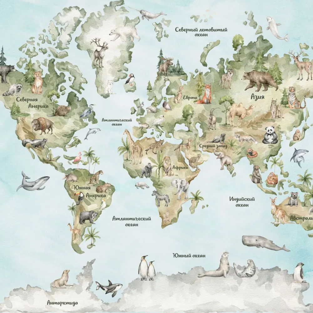 Dress-wall – Wallpaper Wold map Oazis 3ds Max