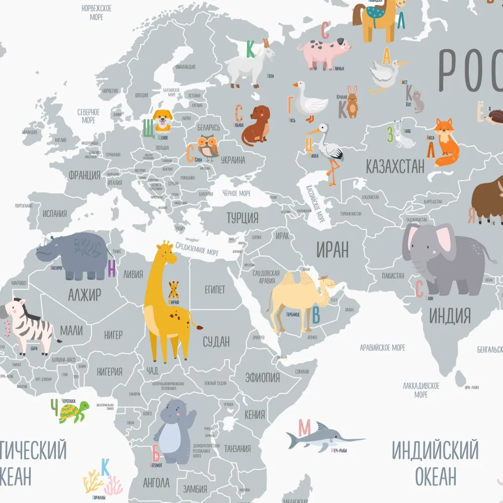 Dress-wall – Wallpaper World map Alphabet 3ds Max