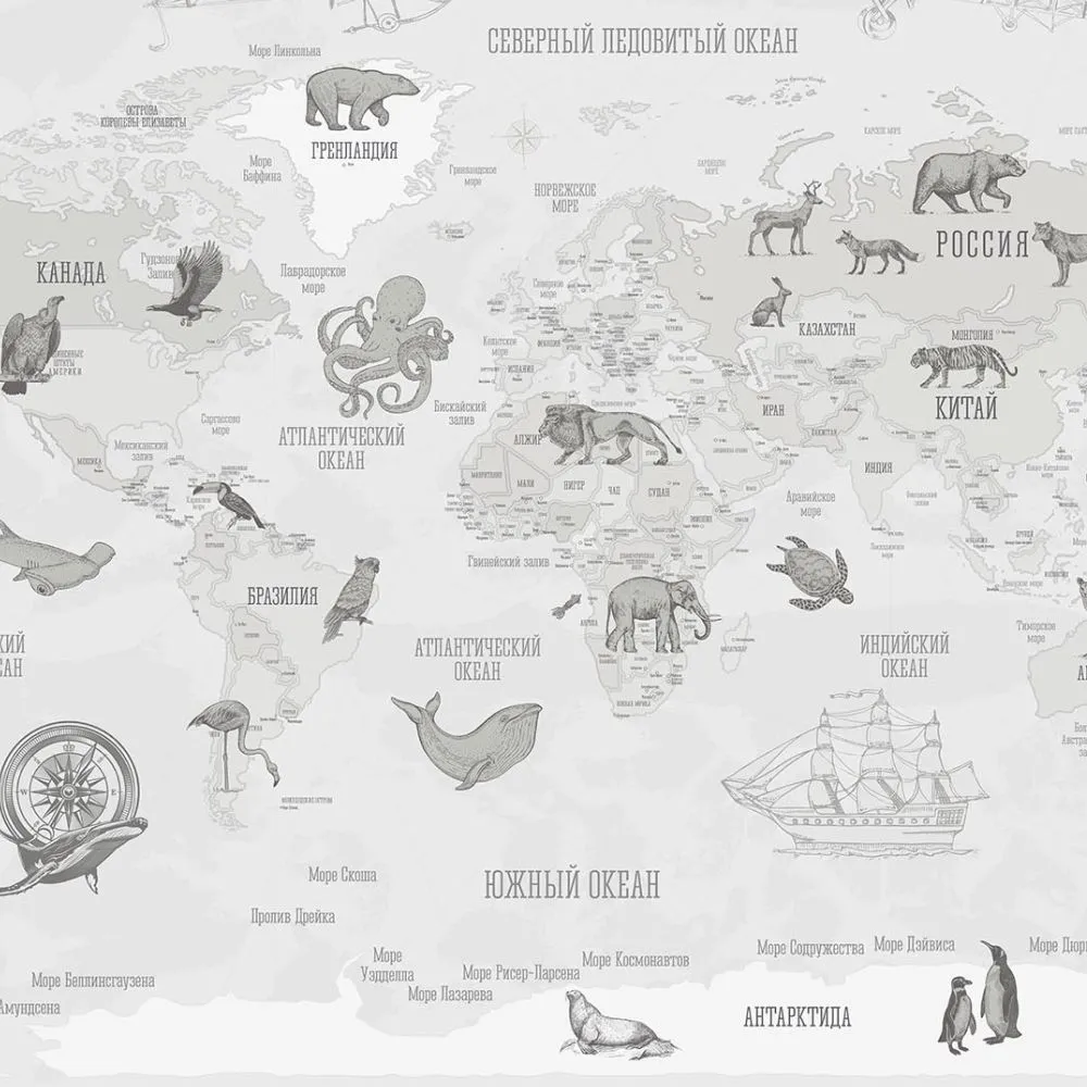 Dress-wall – Wallpaper World map Retro 3ds Max