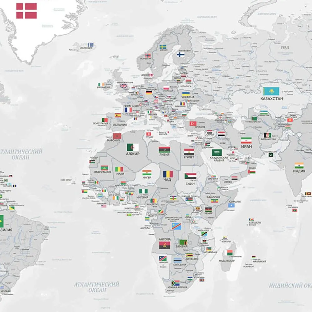 Dress-wall – Wallpaper World map with flags 3ds Max