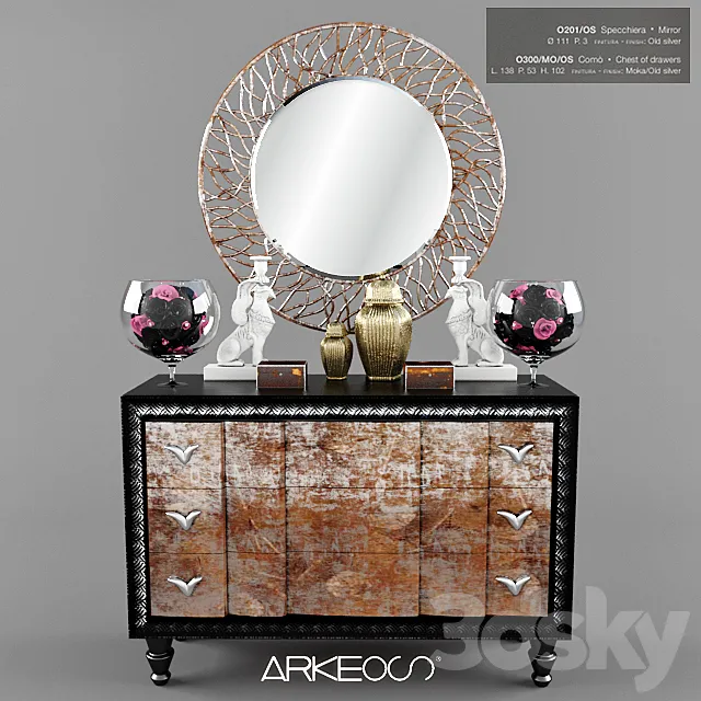 Dresser and mirror Italian factory Arkeos 3ds Max