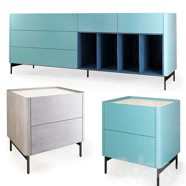 Dresser and nightstand Iris. Nightstand sideboard IRIS by Furman 3ds Max