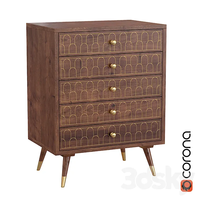 Dresser Muskat Five Drawers Kare Design 3DS Max Model